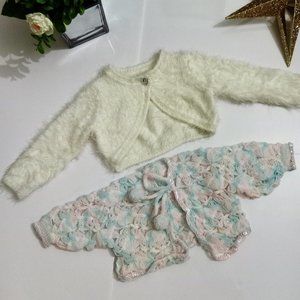 George white furry baby cardigan 12-18M &multicolor crochet bolero baby cardigan